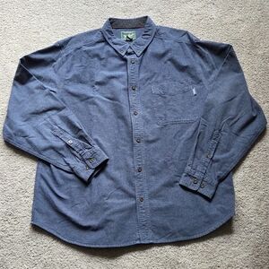 Woolrich Mens Navy Blue Long Sleeve Button-Down Flannel Shirt, Size XXL